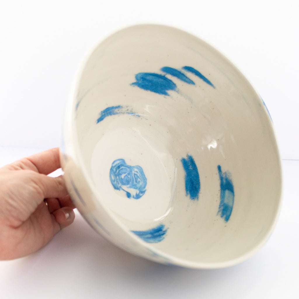 Large Blue Swirl Bowl