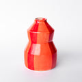 Orange & Red Striped Bud Vase