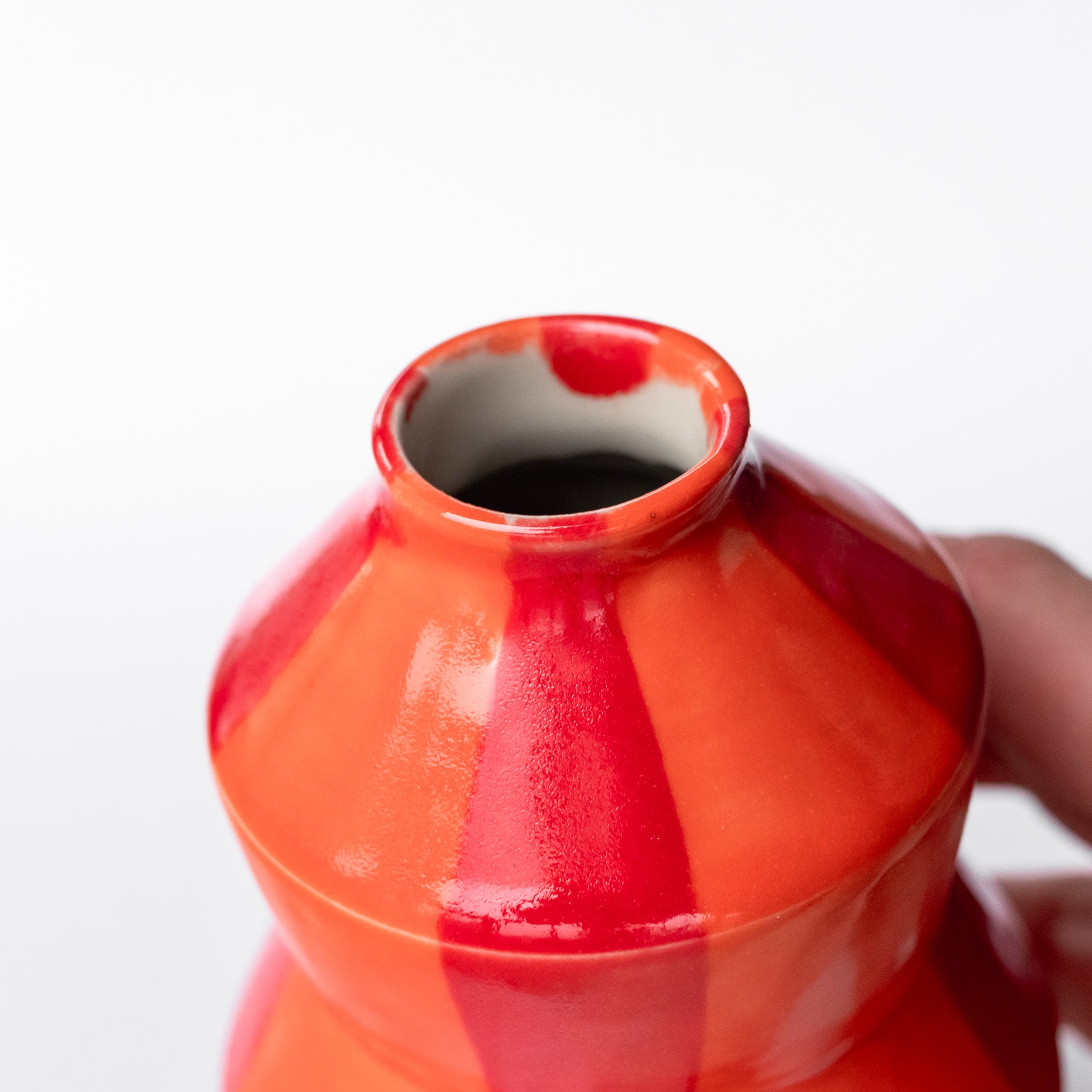 Orange & Red Striped Bud Vase