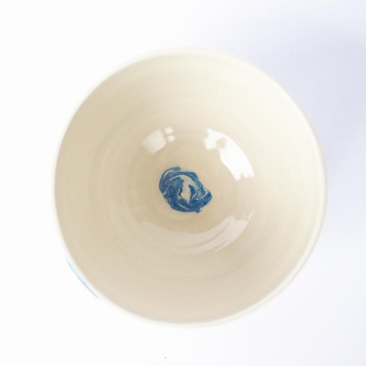 Blue Swirl Bowl Set and Pink Bubble Catch-all
