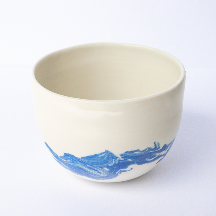 Blue Swirl Bowl Set and Pink Bubble Catch-all
