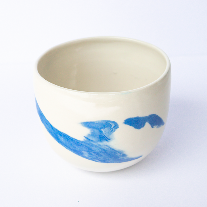 Blue Swirl Bowl Set and Pink Bubble Catch-all