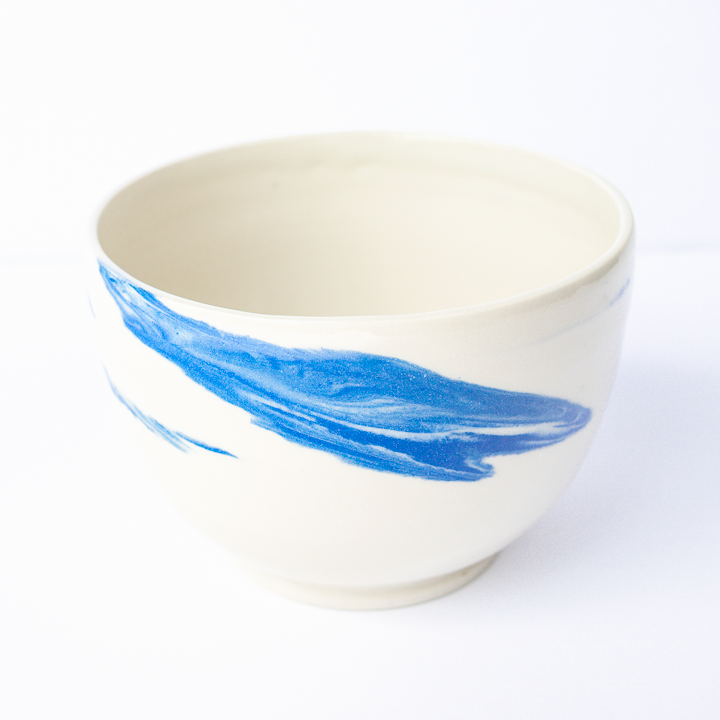 Blue Swirl Bowl Set and Pink Bubble Catch-all