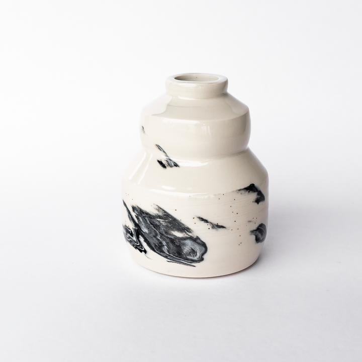 Black Swirl Bud Vase