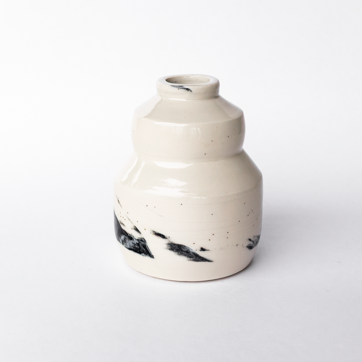 Black Swirl Bud Vase