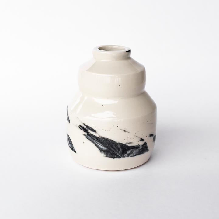 Black Swirl Bud Vase