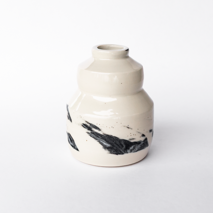 Black Swirl Bud Vase