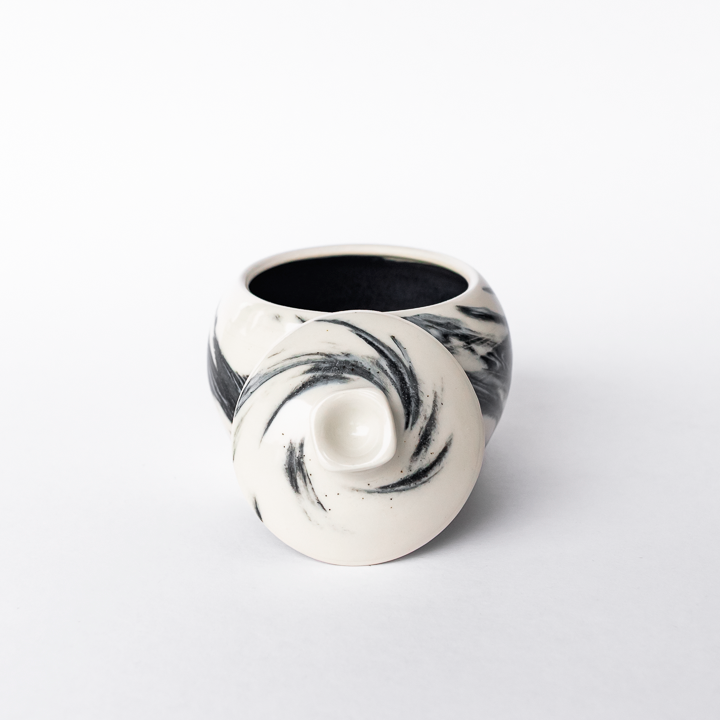 Black Swirl Mini Lidded Jar