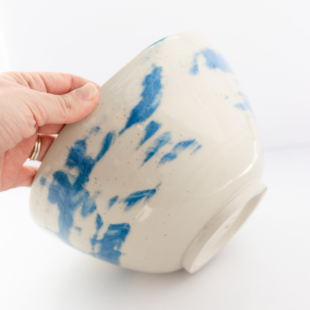 Large Blue Swirl Bowl